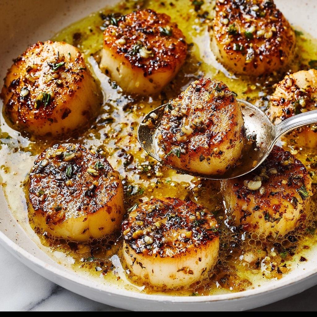 Pan Seared Scallops with Lemon Garlic Sauce Recipe - Recipe Image