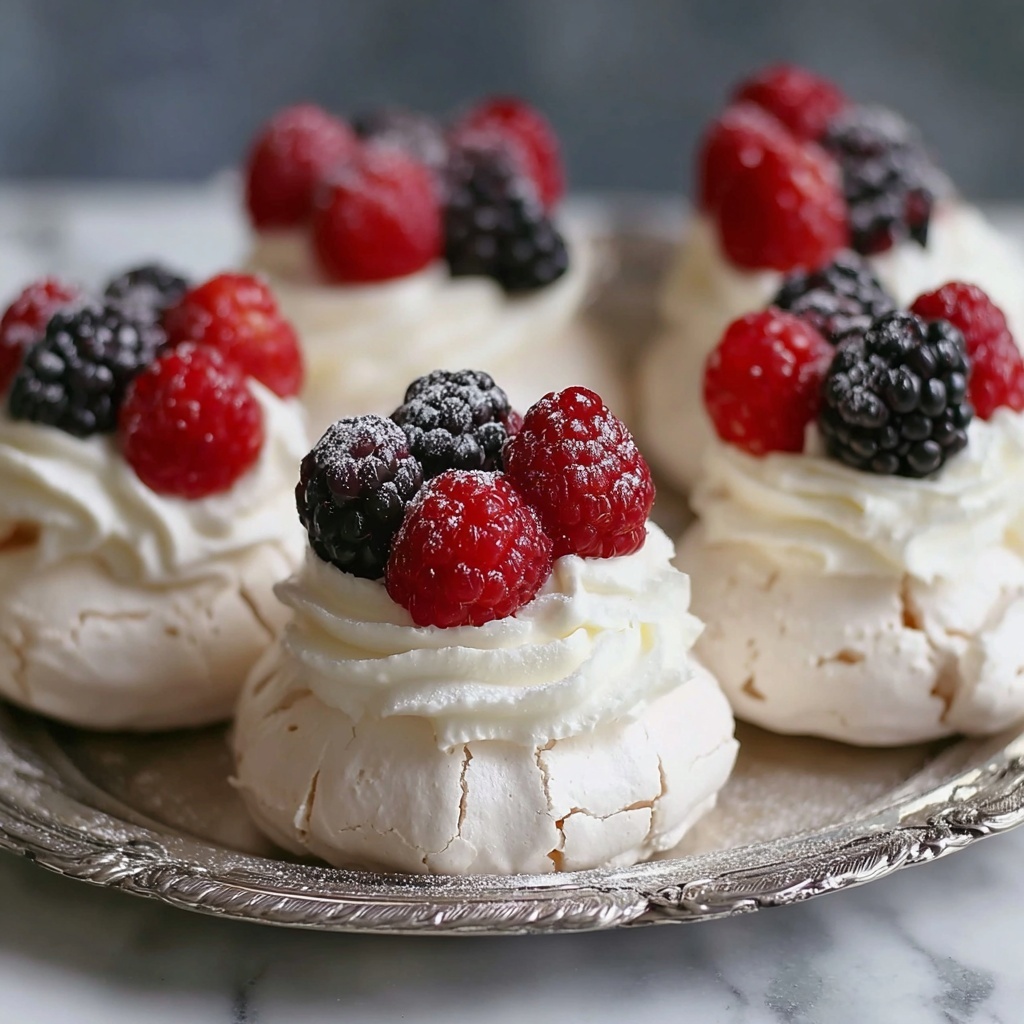 Toasted Coconut Mini Pavlovas with Coconut Custard Recipe - Recipe Image