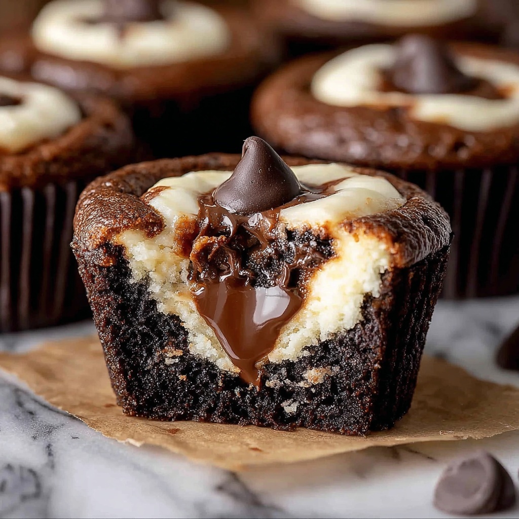 Cheesecake Stuffed Chocolate Muffins Recipe - Recipe Image