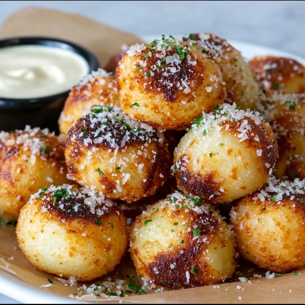 Crispy Parmesan Garlic Potato Balls Recipe - Recipe Image