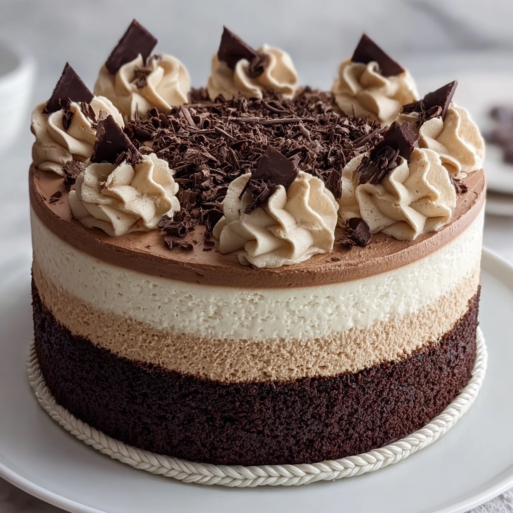 Tuxedo Cake - Triple Chocolate Mousse Cake Recipe - Recipe Image