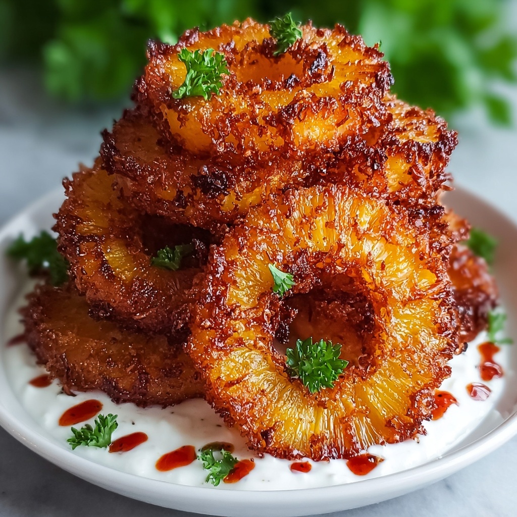 Fried Pineapple Rings Snack: A Deliciously Sweet Treat Recipe - Recipe Image