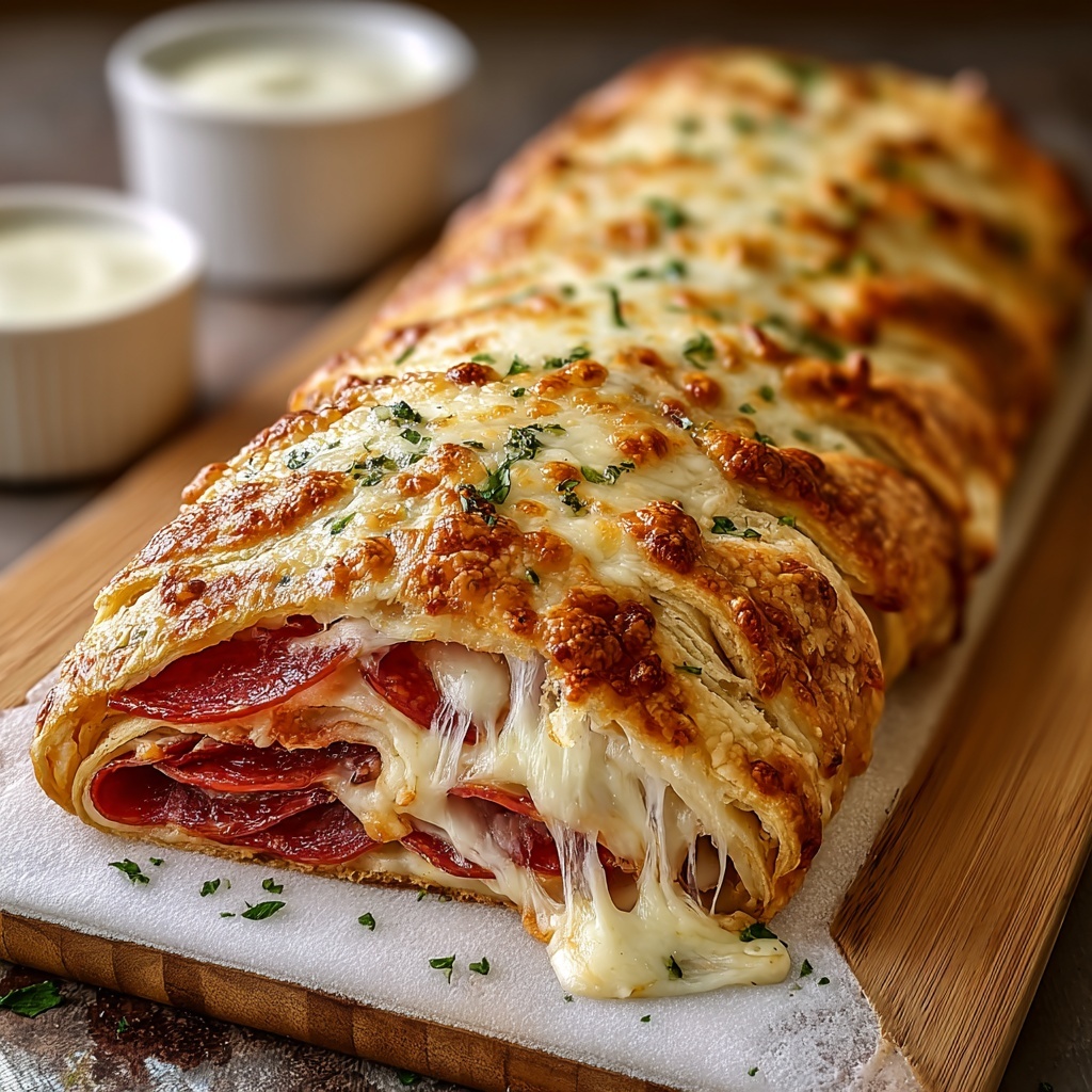 Cheesy Pepperoni Stromboli Recipe - Recipe Image