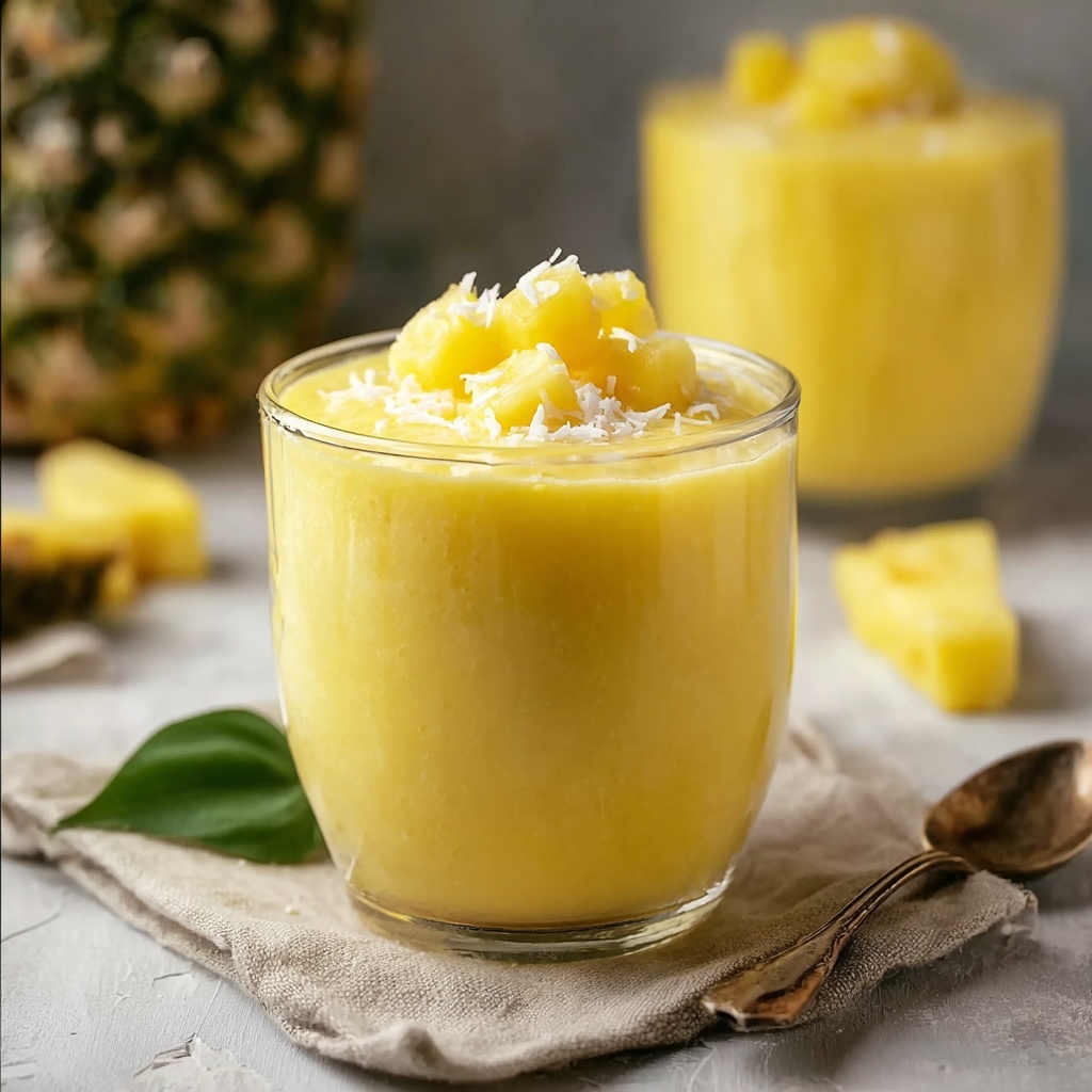 Fruity Summer Cold Pineapple Soup Recipe - Recipe Image