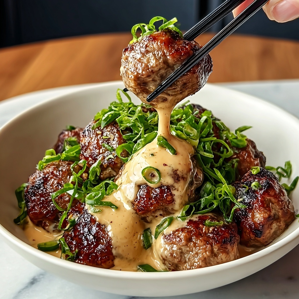 Korean BBQ Meatballs with Spicy Mayo Dip Recipe - Recipe Image