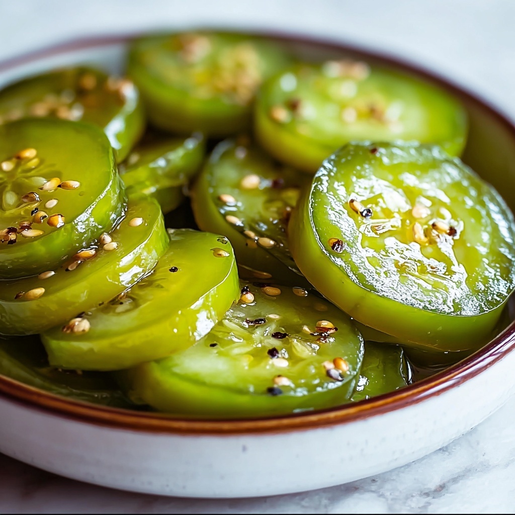 Savory Southern-Style Pickled Green Tomatoes Recipe - Recipe Image
