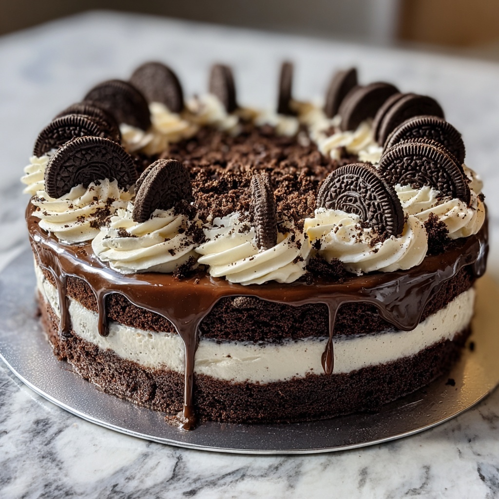 Oreo Ice Cream Sandwich Cake Recipe - Recipe Image