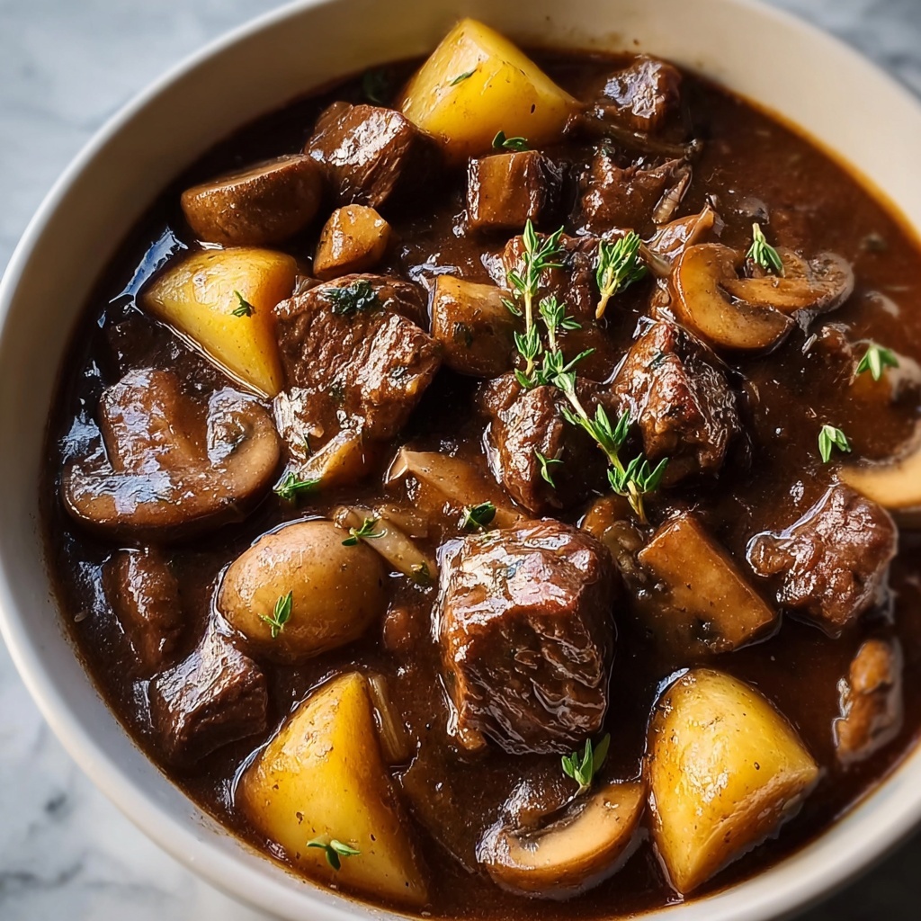 Classic French Beef Stew with Mushrooms Recipe - Recipe Image