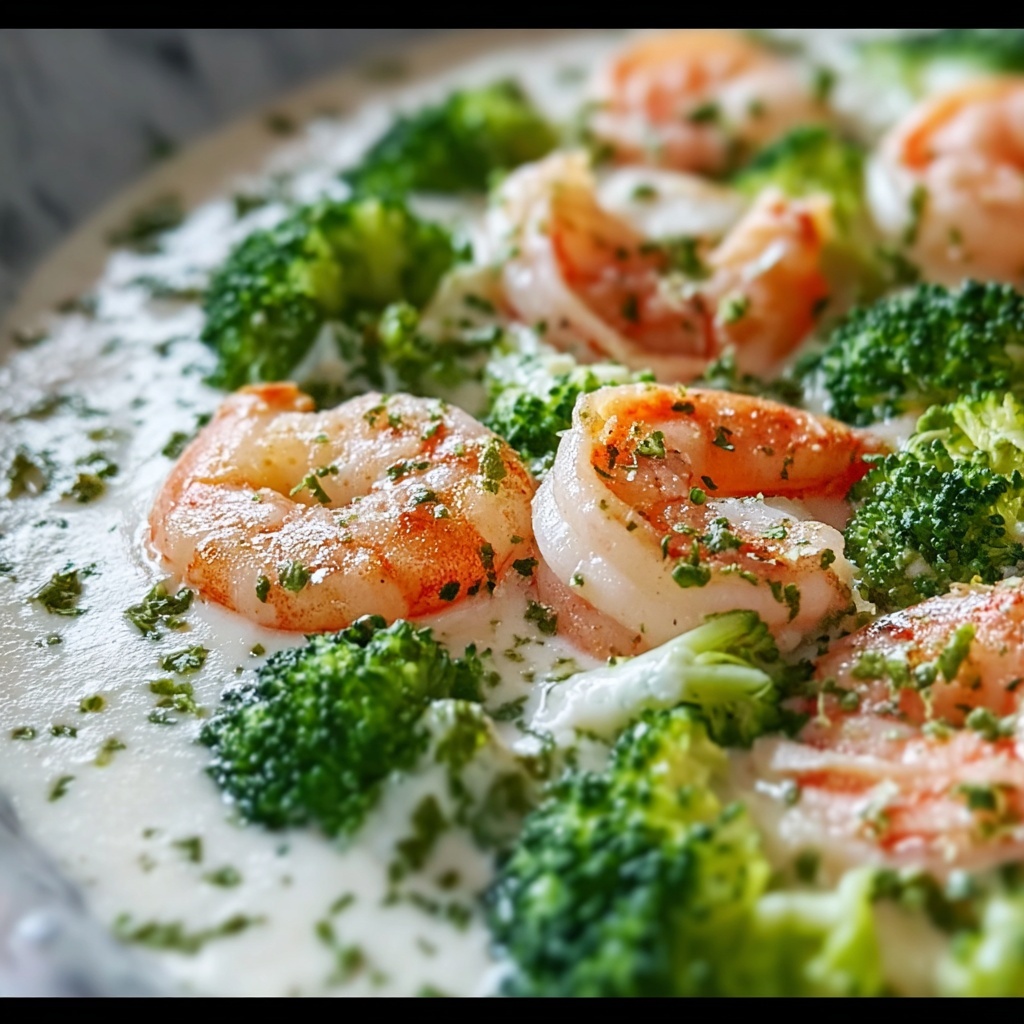 Broccoli Shrimp Alfredo Recipe - Recipe Image