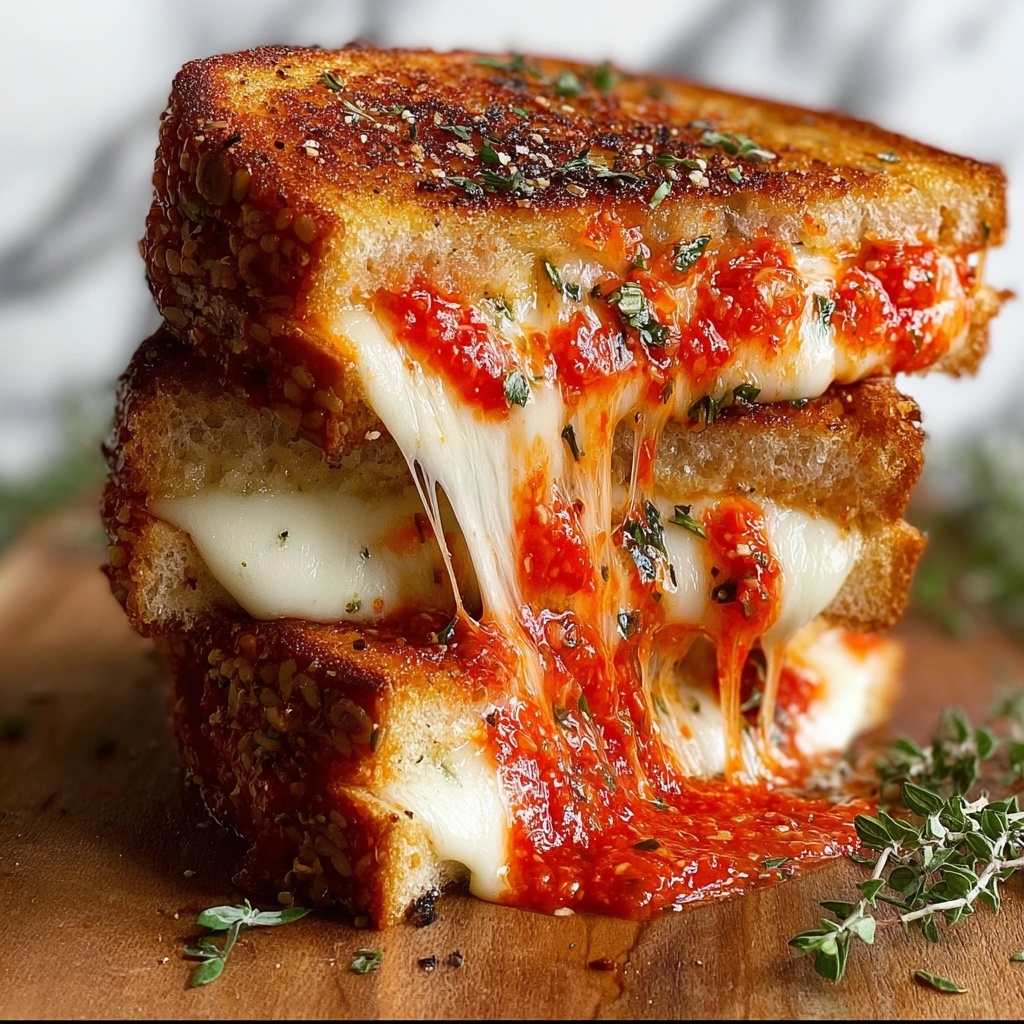 Garlic Parmesan Pizza Grilled Cheese Recipe - Recipe Image
