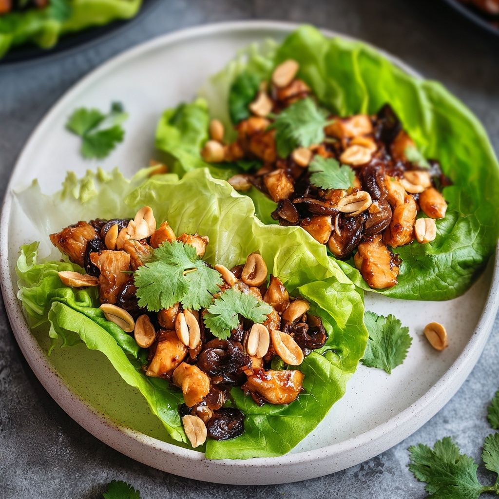 Thai Peanut Chicken Lettuce Boats Recipe - Recipe Image
