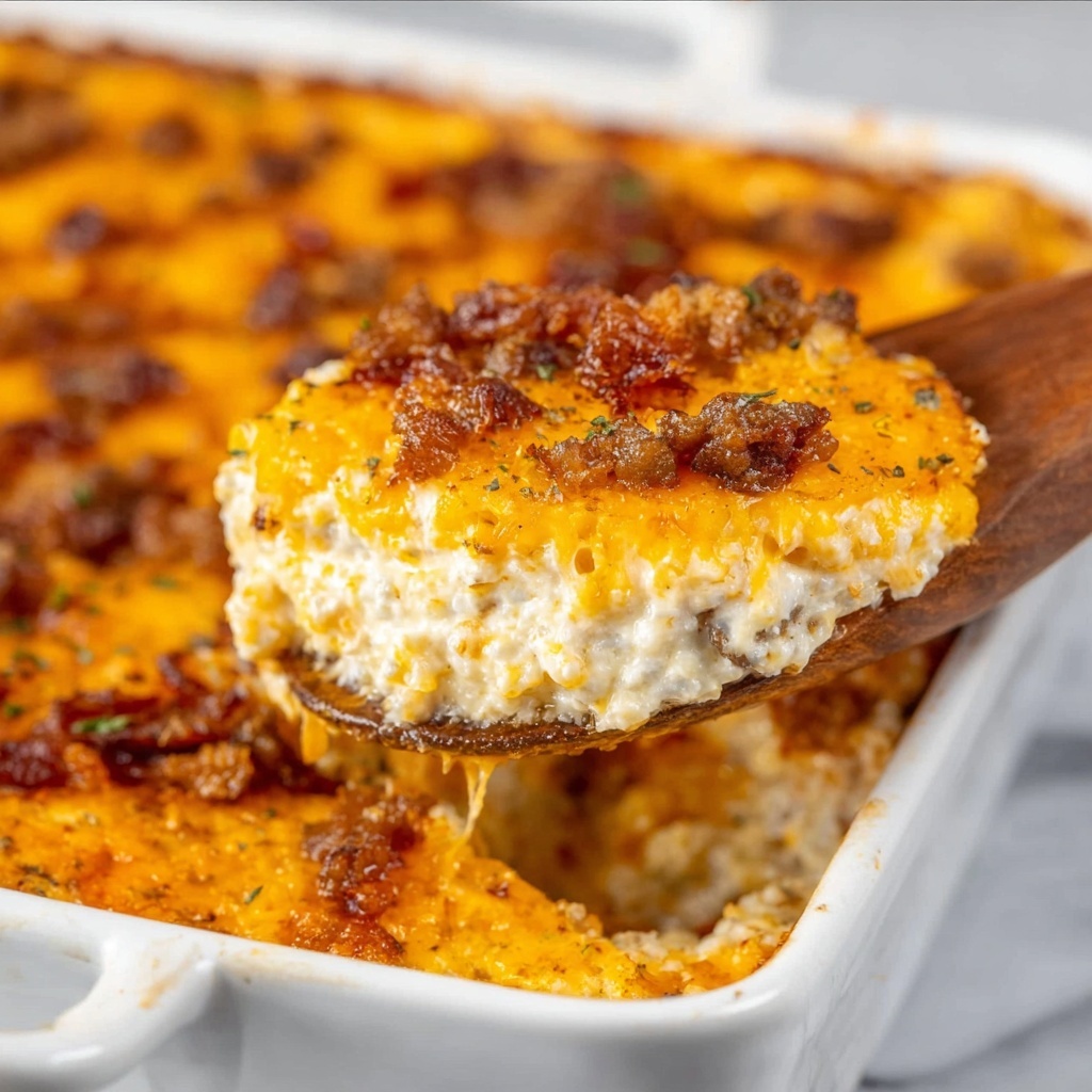 Sausage & Cream Cheese Grits Casserole Recipe - Recipe Image