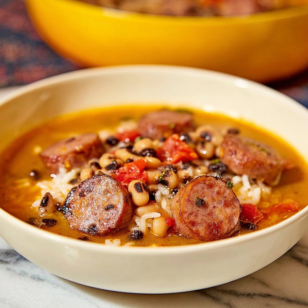 Black Eyed Pea and Smoked Sausage Soup Recipe - Recipe Image