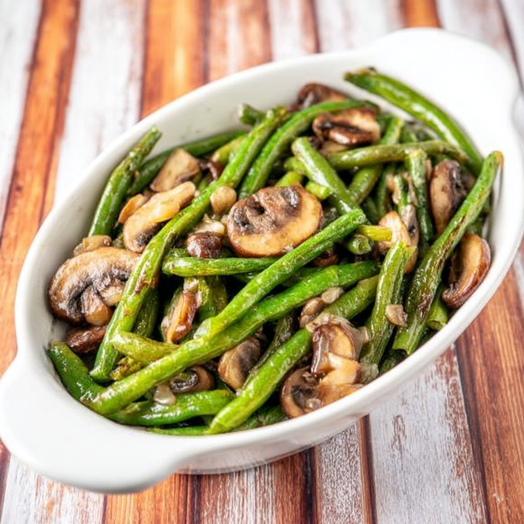 Roasted Green Beans and Mushrooms Recipe - Recipe Image