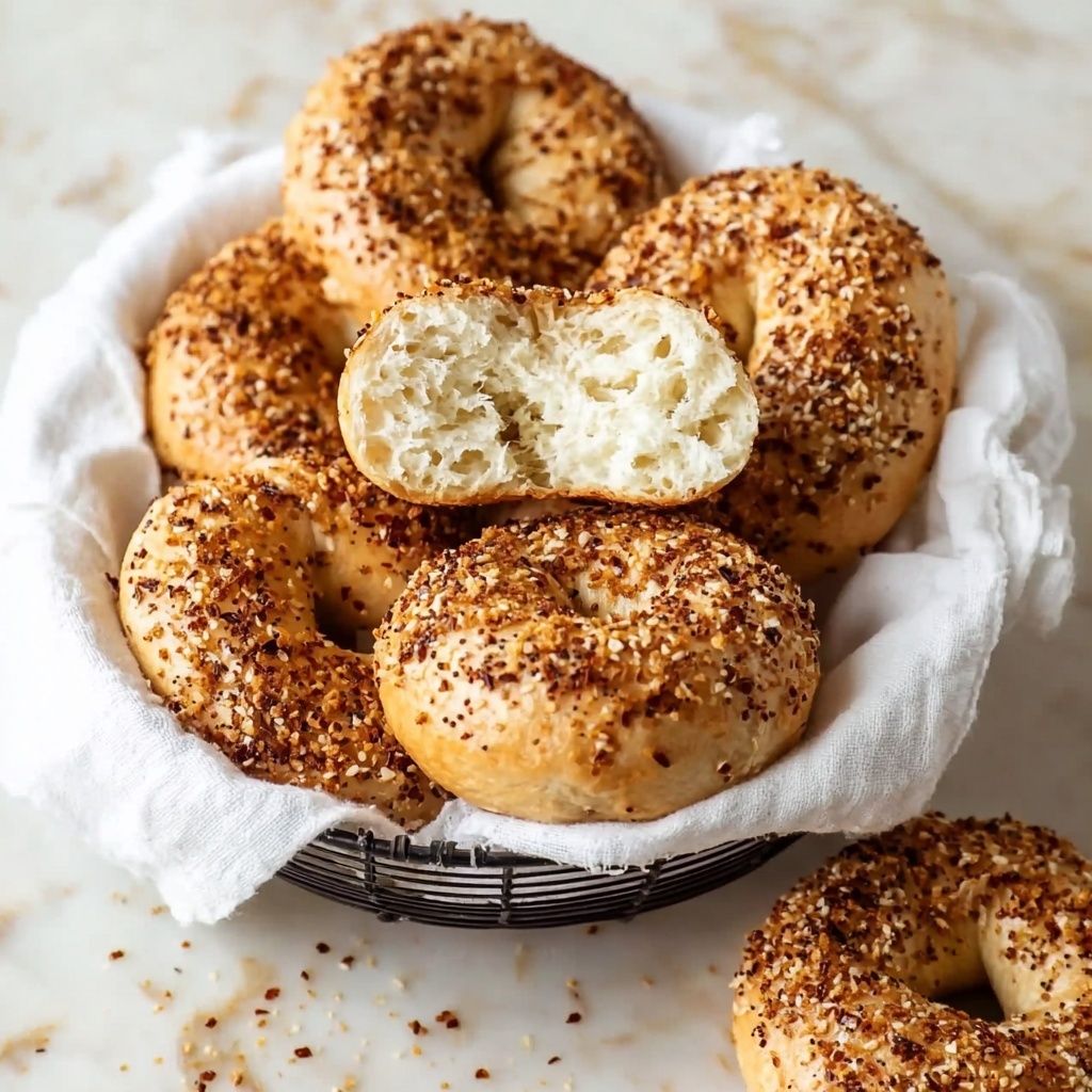 Homemade Caramelized Onion Bagels with Fried Onion Crust Recipe - Recipe Image