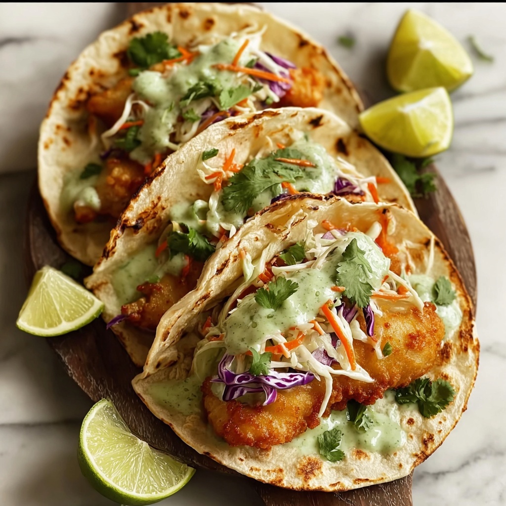 Crispy Fish Tacos with Cilantro Lime Slaw Recipe - Recipe Image