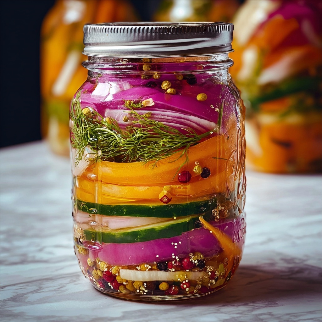 Crunchy Tangy Refrigerator Pickled Vegetables Recipe - Recipe Image