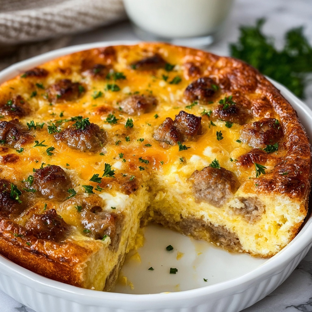Sausage Breakfast Strata with Maple Syrup and Cheddar Recipe - Recipe Image