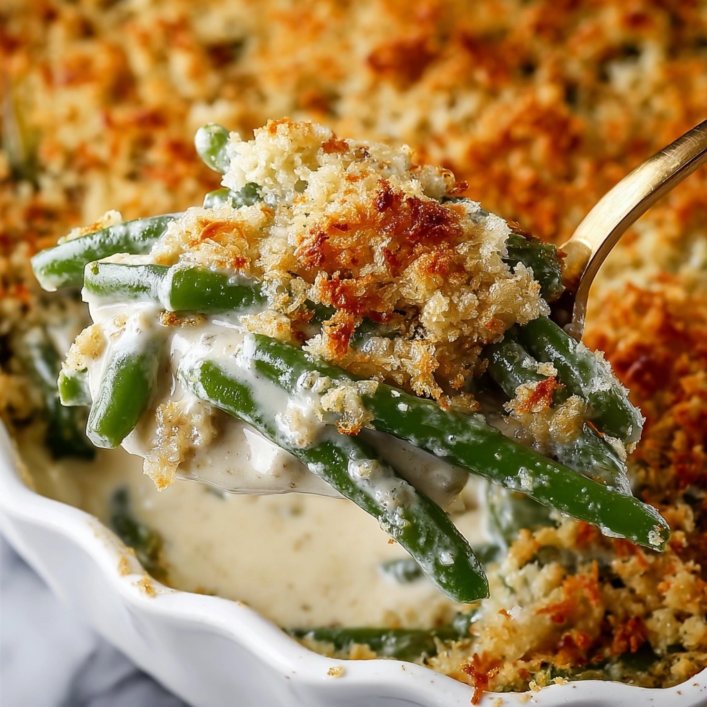 Creamy Green Bean Casserole with Mushrooms and Parmesan Recipe - Recipe Image
