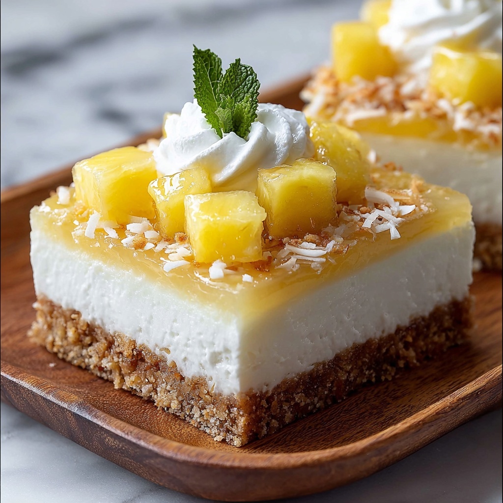 Coconut Pineapple Cheesecake Dessert: A Tropical Delight for Your Sweet Tooth Recipe - Recipe Image