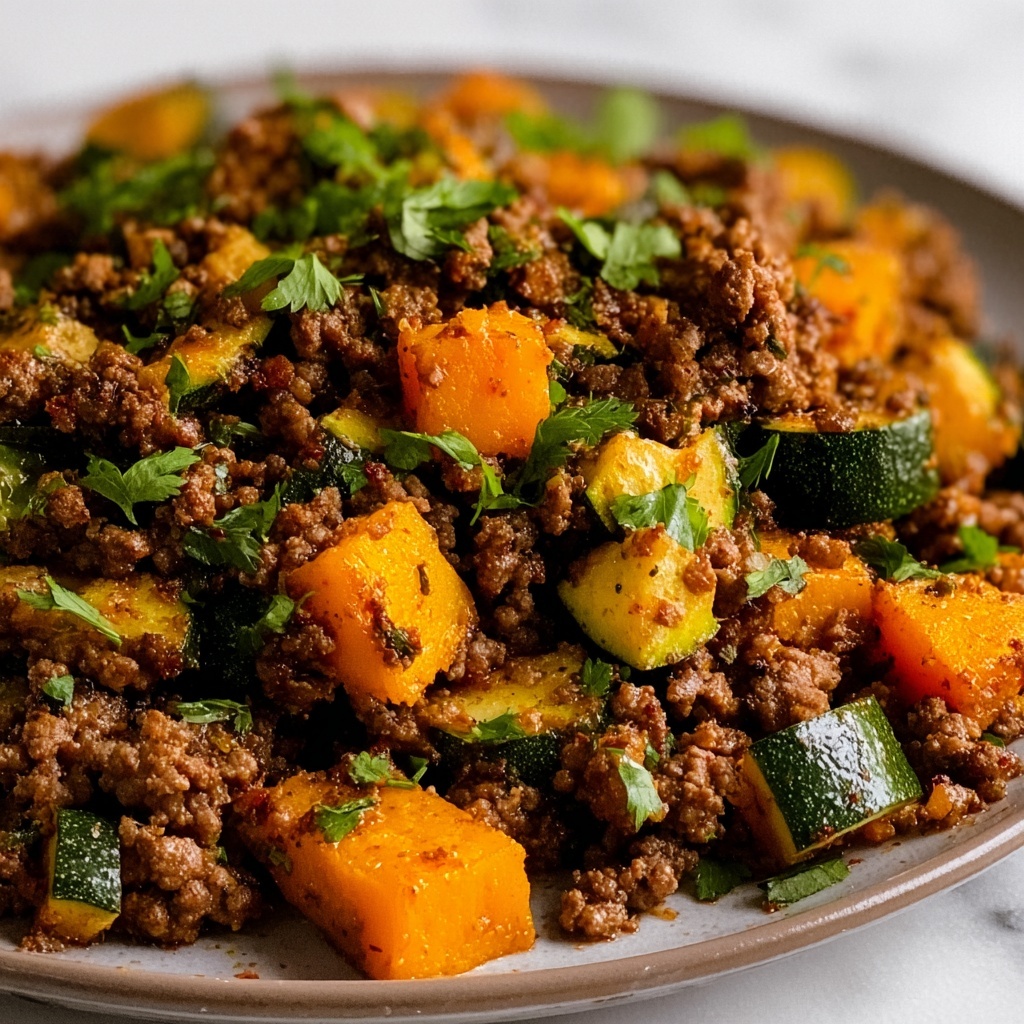 Ground Beef Skillet with Sweet Potatoes & Zucchini Recipe - Recipe Image