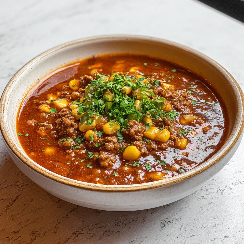 Ground Beef Enchilada Soup Recipe - Recipe Image