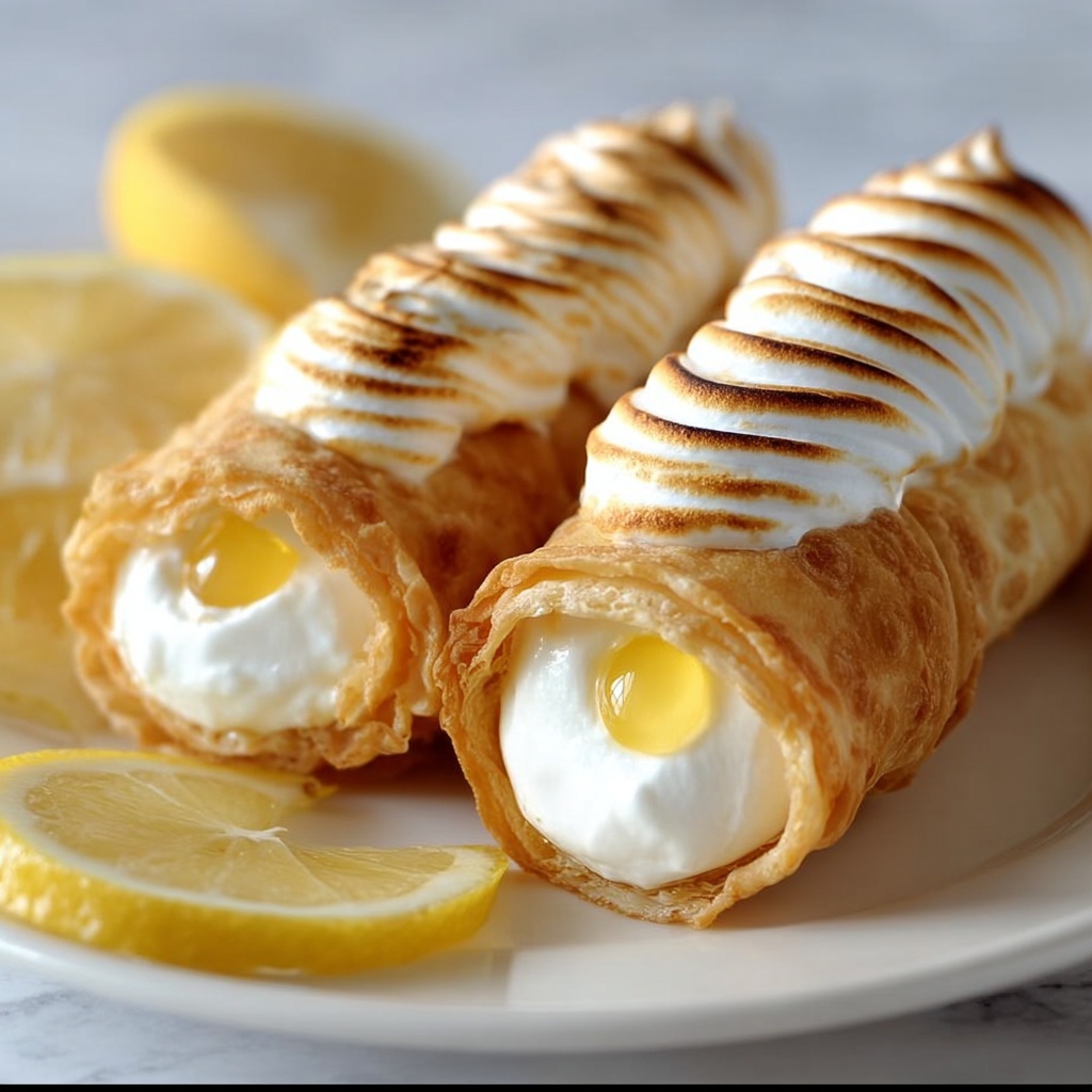 Zesty Lemon Meringue Pie Cannolis Recipe - Recipe Image
