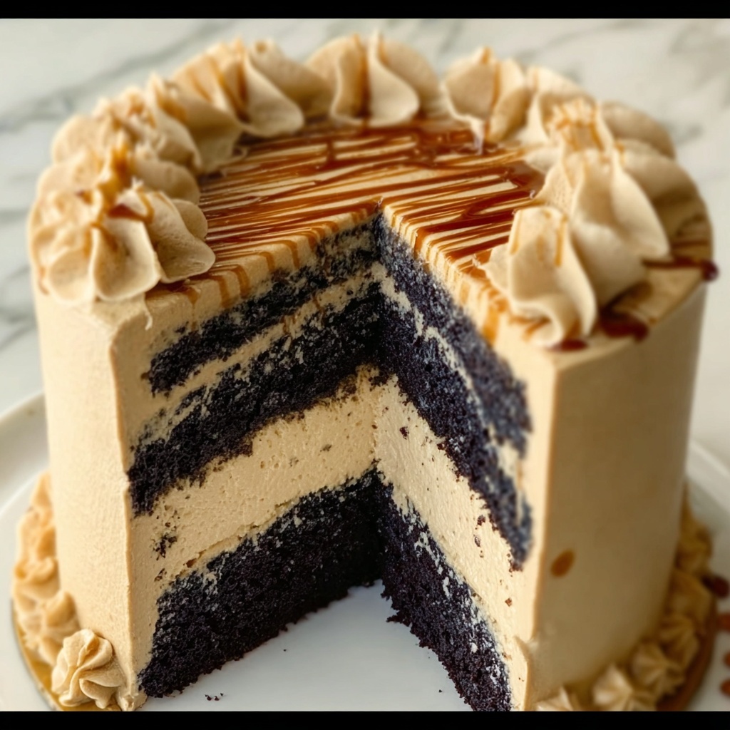 Chocolate Pumpkin Cheesecake Cake Recipe - Recipe Image