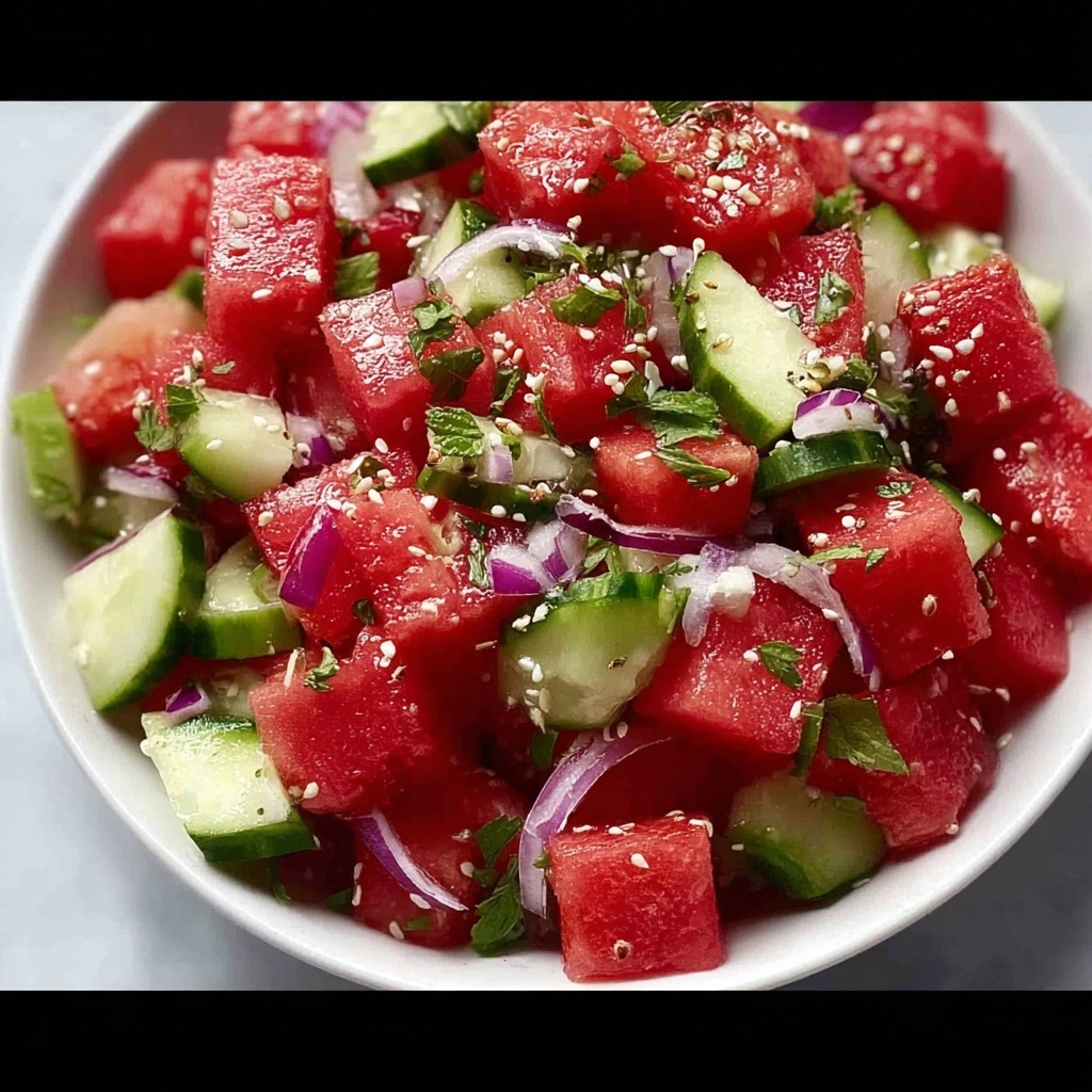The Ultimate Watermelon Cucumber Salad for Hot Summer Days Recipe - Recipe Image