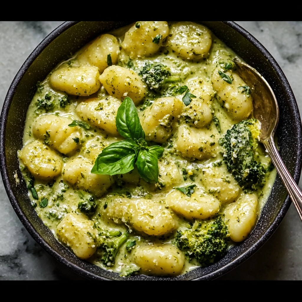Creamy Lemon Pesto Gnocchi with Broccoli Recipe - Recipe Image