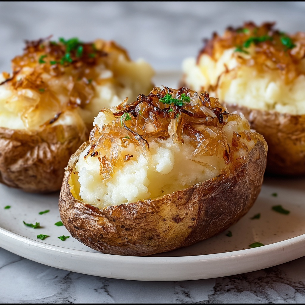 French Onion Twice Baked Potatoes Recipe - Recipe Image