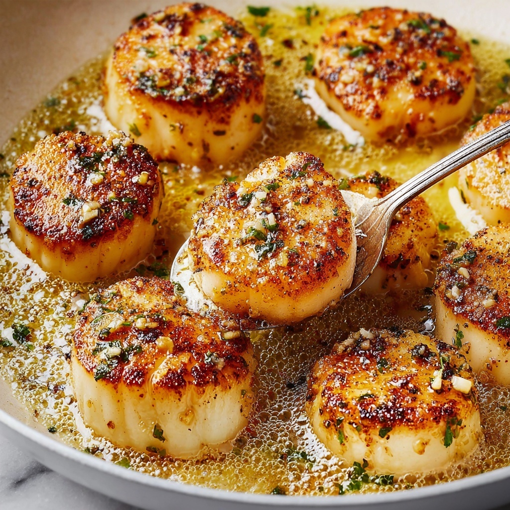 Pan Seared Scallops with Lemon Garlic Sauce Recipe - Recipe Image