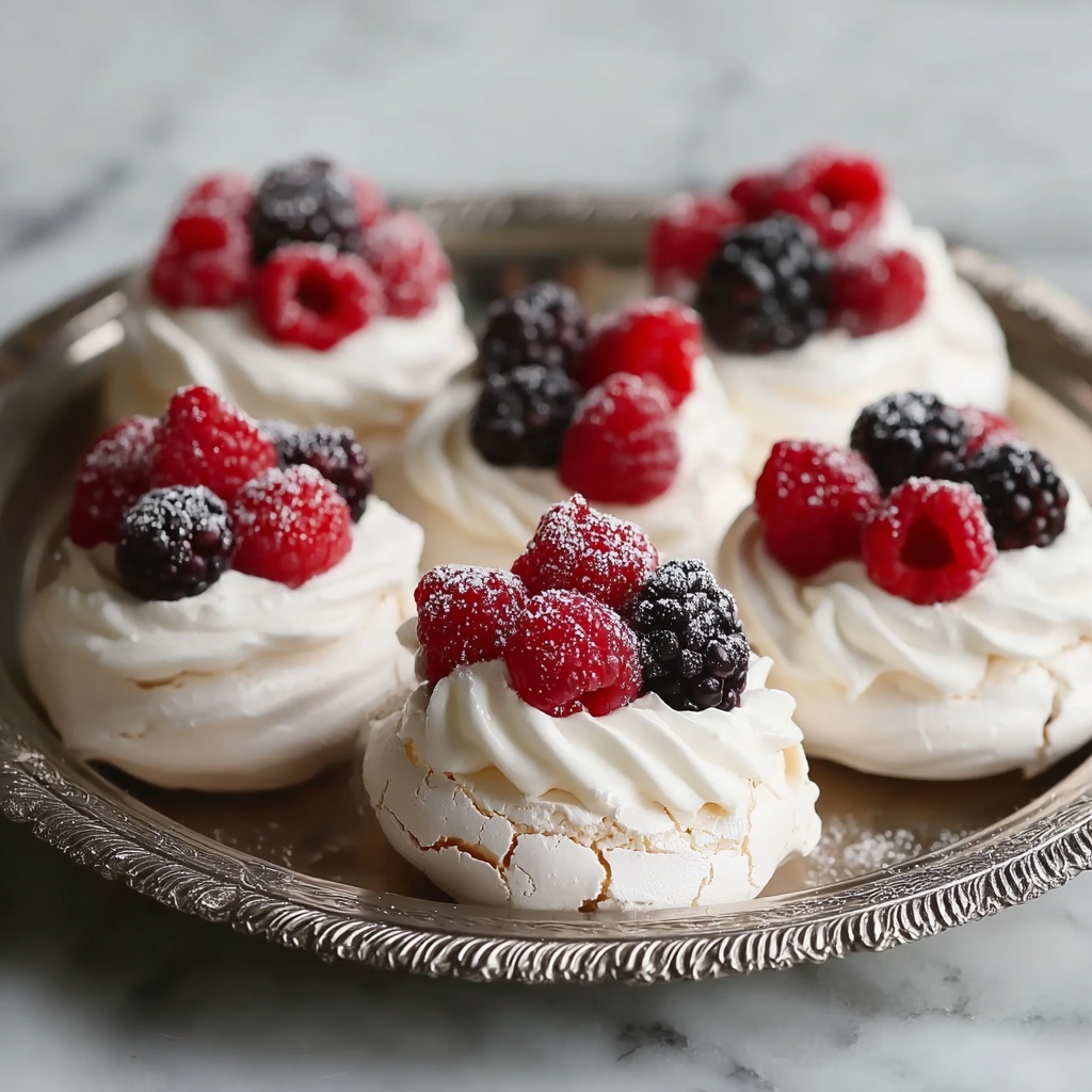 Toasted Coconut Mini Pavlovas with Coconut Custard Recipe - Recipe Image
