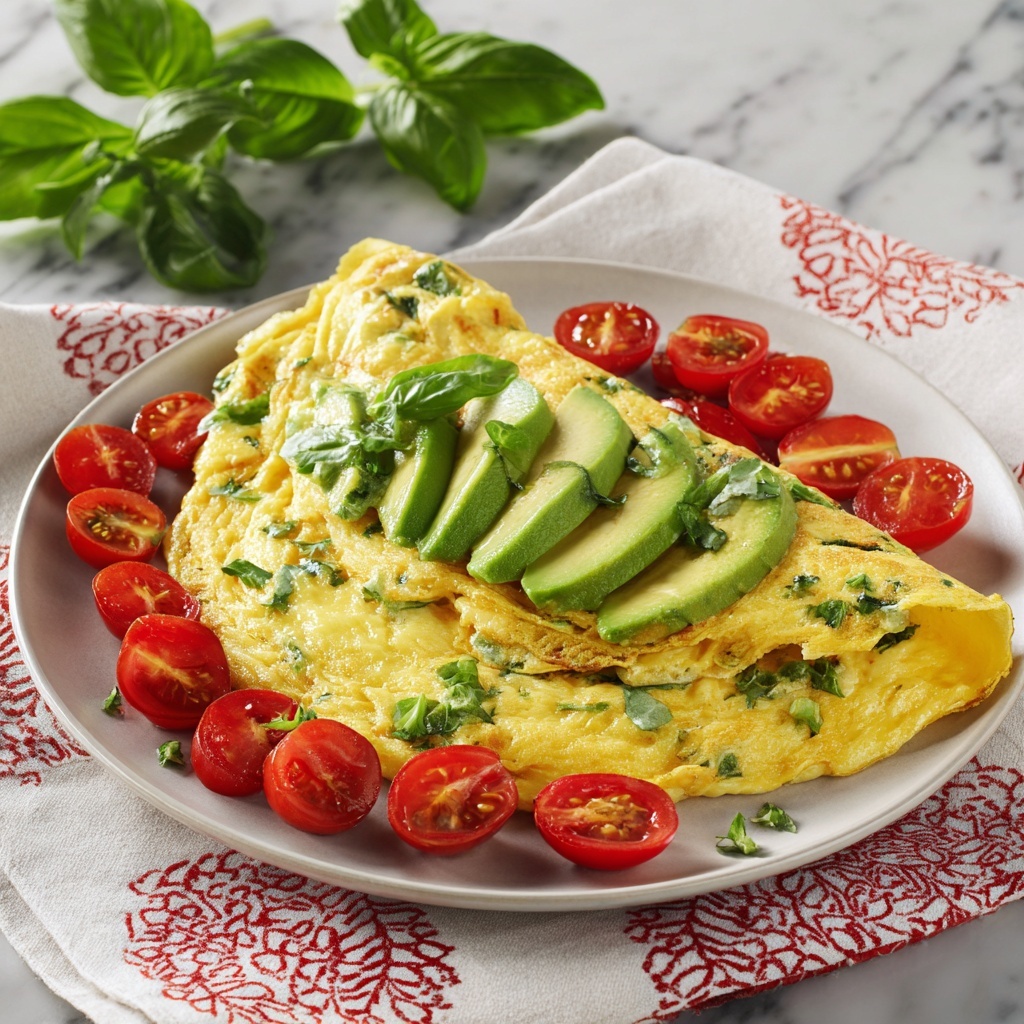 Avocado and Tomato Omelette Recipe - Recipe Image
