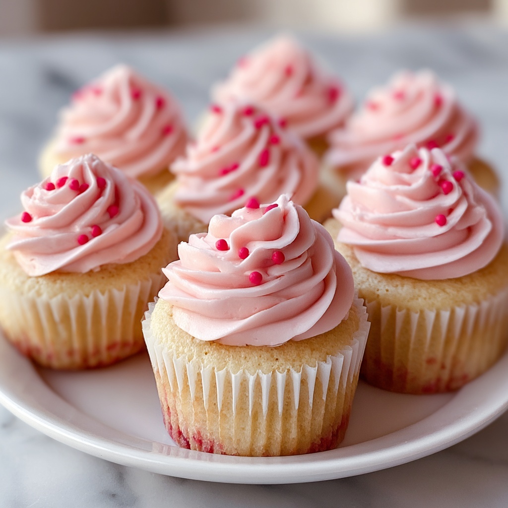 Pink Buttercream Cupcakes Recipe - Recipe Image