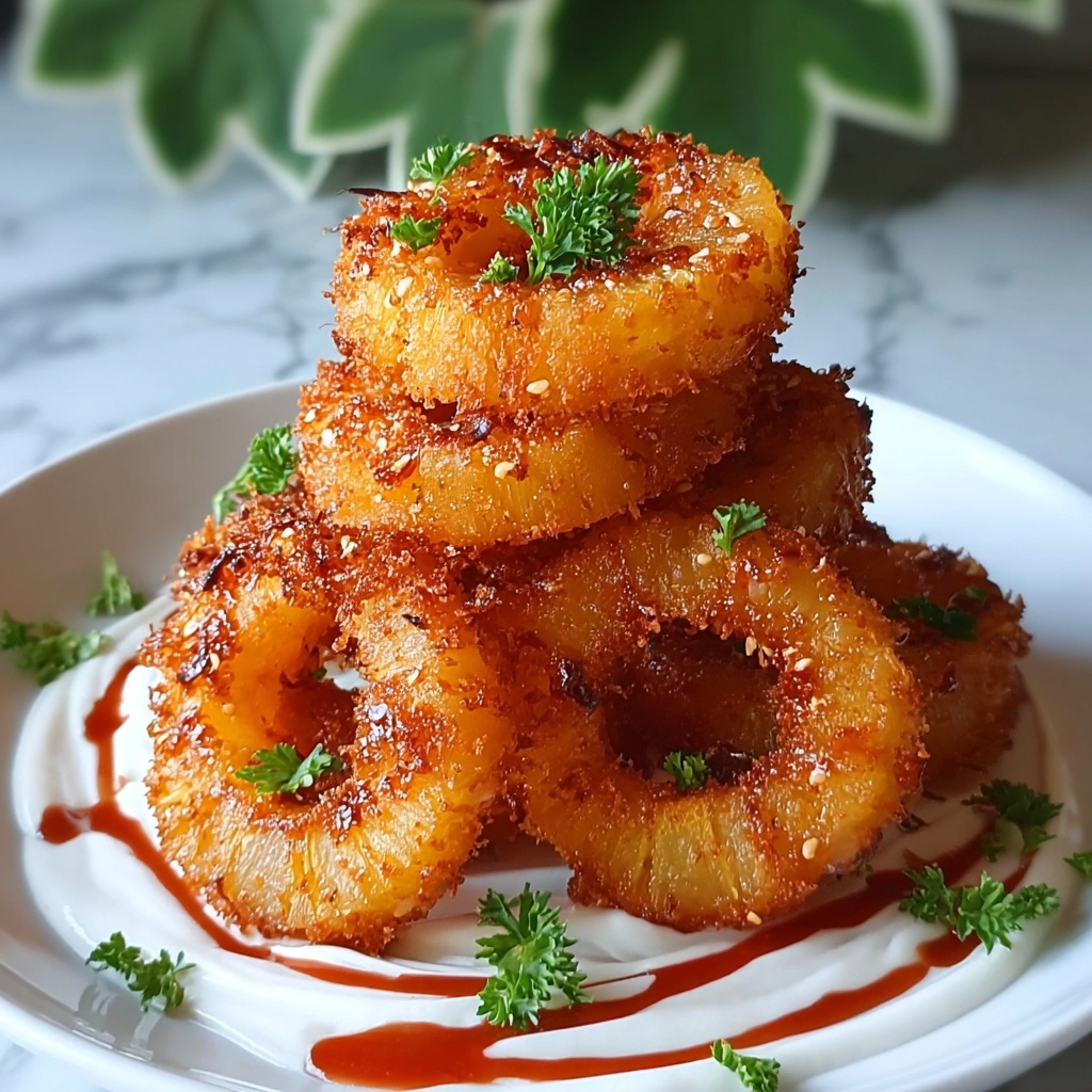 Fried Pineapple Rings Snack: A Deliciously Sweet Treat Recipe - Recipe Image
