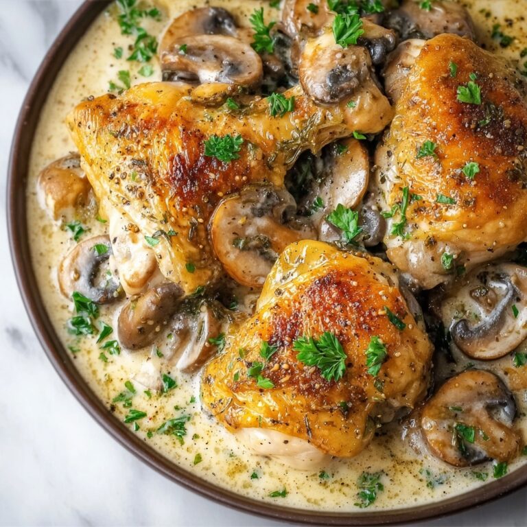 Cast Iron Creamy Mushroom Chicken Recipe
