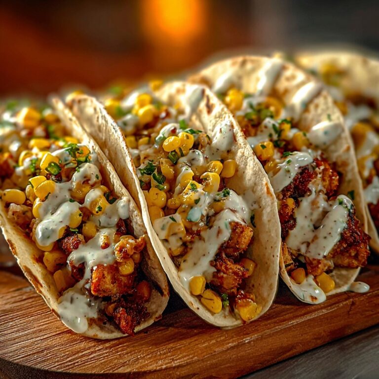 Fried Chicken Street Corn Tacos with Jalapeño Lime Recipe