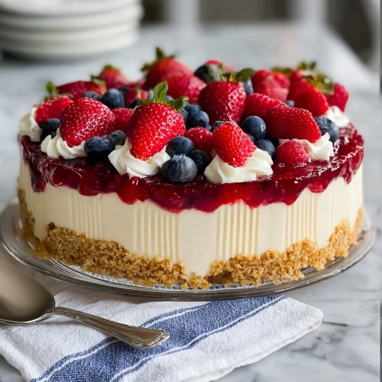 No-Bake Cheesecake Flag Cake Recipe