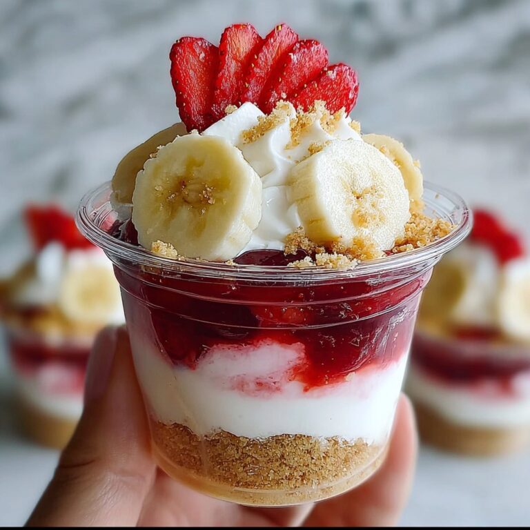 Banana Strawberry Pudding Cheesecake Cups Recipe