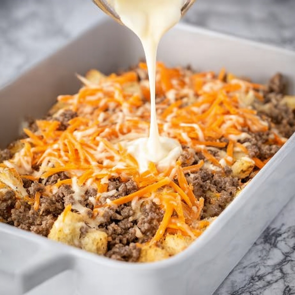 Sausage Croissant Breakfast Casserole Recipe - Recipe Image