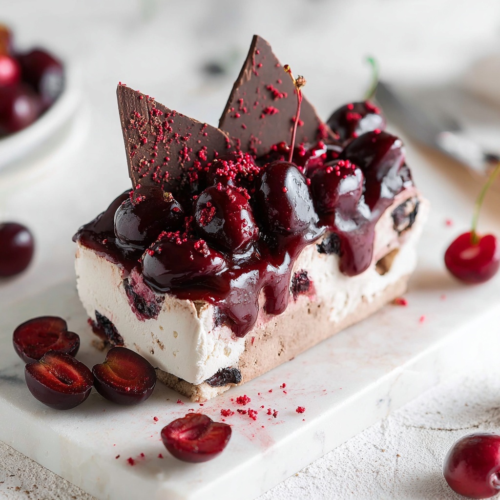 Vegan Black Forest Ice Cream Cake Recipe - Recipe Image