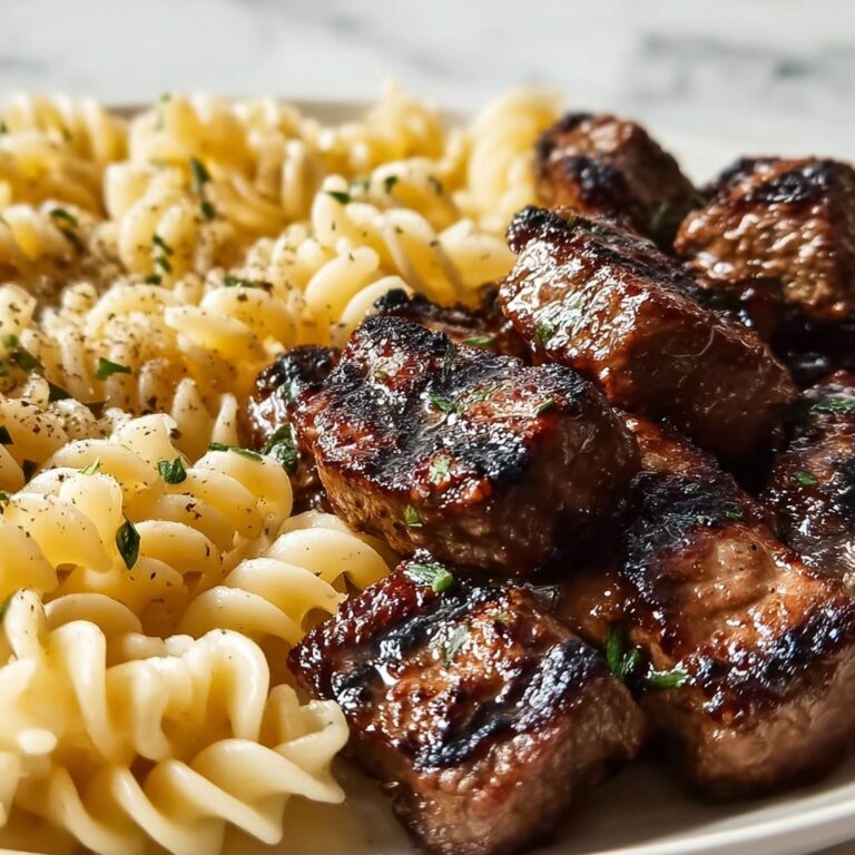 Sizzling Garlic Butter Steak Bites & Creamy Pepper Jack Pasta Recipe