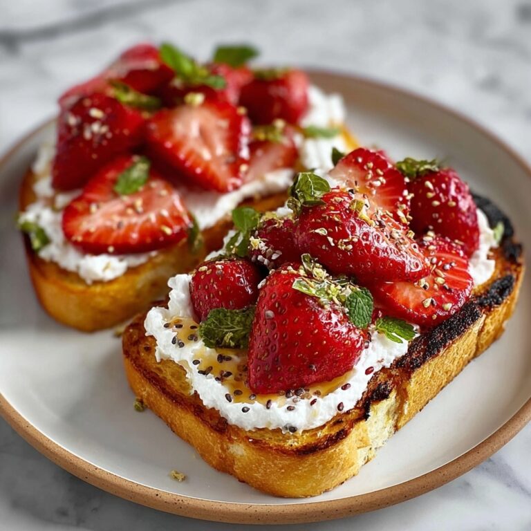 Roasted Strawberry Whipped Ricotta Toast Recipe