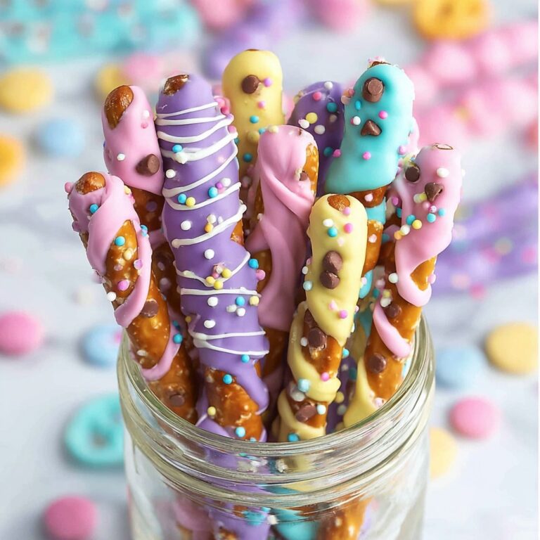 Easter Pretzel Rods with White Chocolate, M&Ms, and Candy Melts Recipe