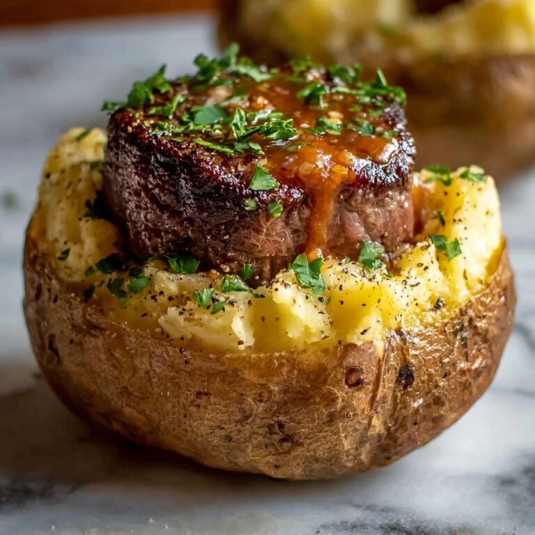 Hearty Steak Bites on Loaded Baked Potatoes Recipe