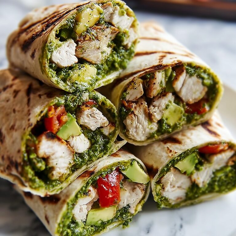 Pesto Chicken and Avocado Salad Wraps Recipe