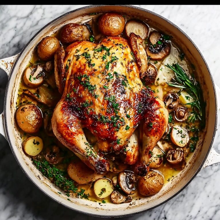 Creamy Lemon and Herb Pot Roasted Chicken Recipe