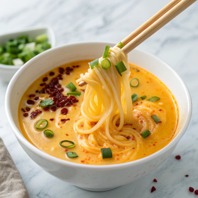 Spicy Cabbage Ramen with Vegan Cheese Recipe
