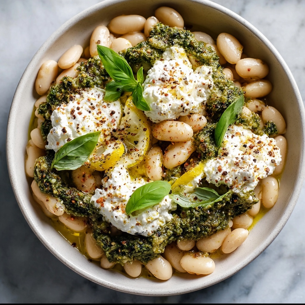 Butter Beans with Ricotta, Lemon + Basil Pesto Recipe - Recipe Image